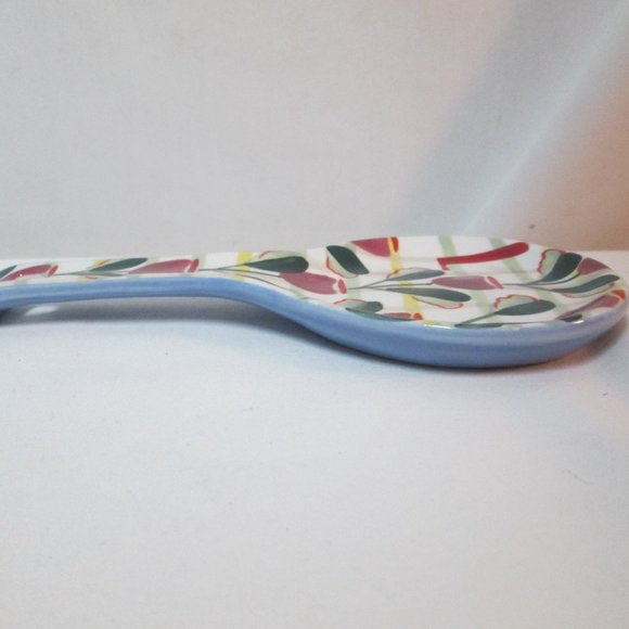 Anthropologie Tivoli Monogram Initial Letter L Spoon Rest floral stoneware dish - Picture 5 of 7
